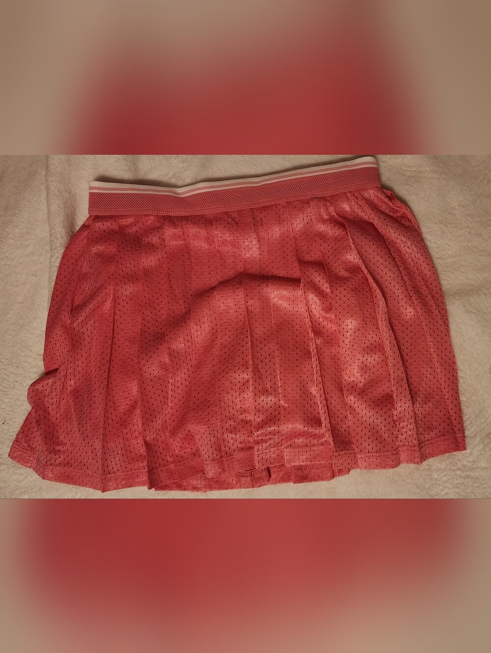 Champion Coral Red Mesh Skater Skirt